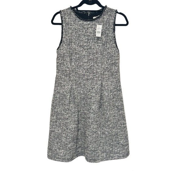 LOFT Shimmer Boucle Flare Dress - Picture 4 of 11